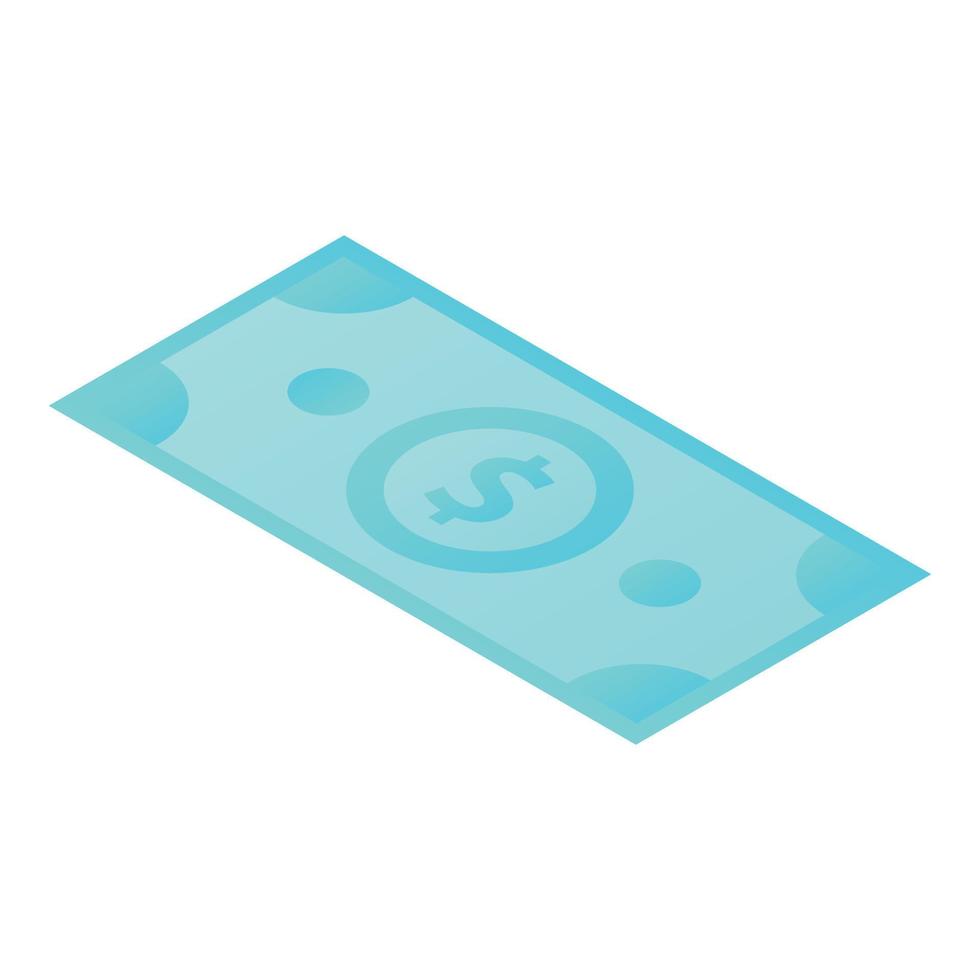 dollar Bill icoon, isometrische stijl vector