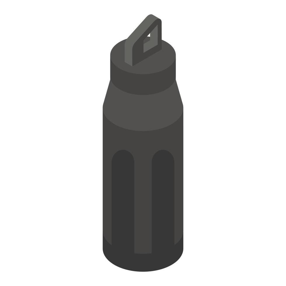 zwart sport- fles icoon, isometrische stijl vector