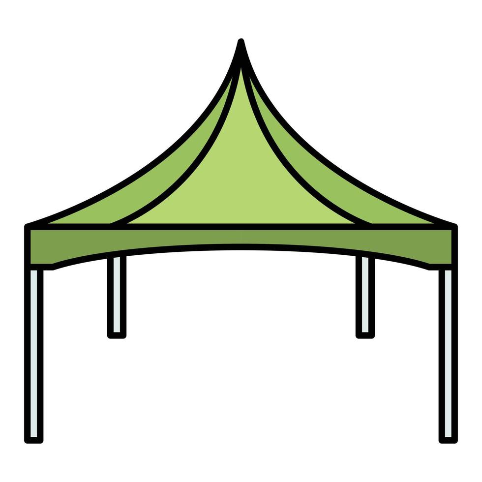 reclame tent icoon kleur schets vector