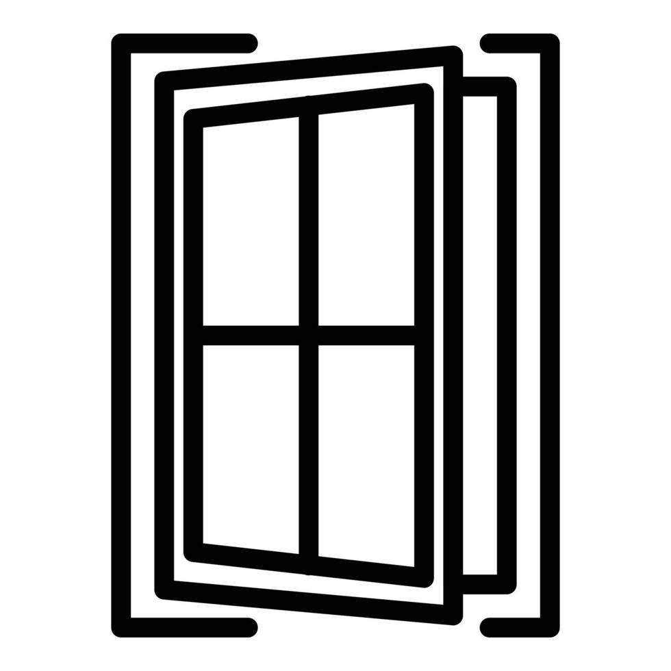 kruis venster icoon, schets stijl vector