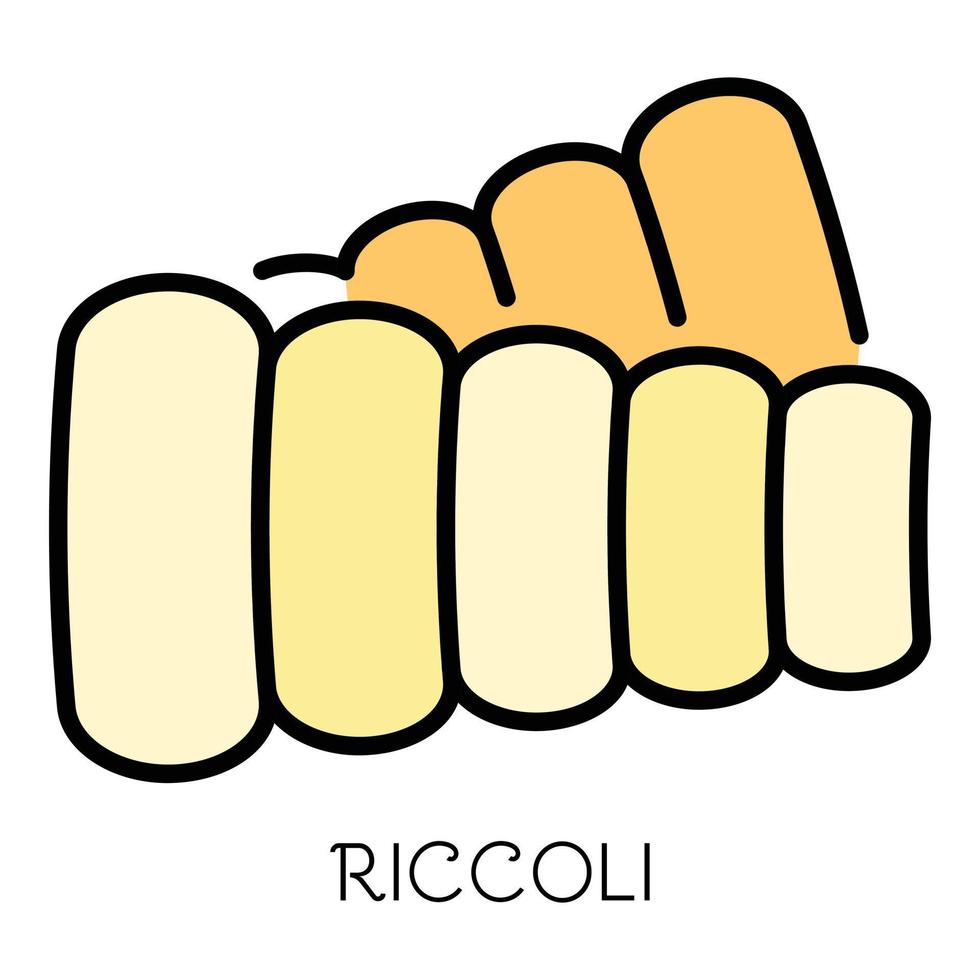 riccoli pasta icoon kleur schets vector