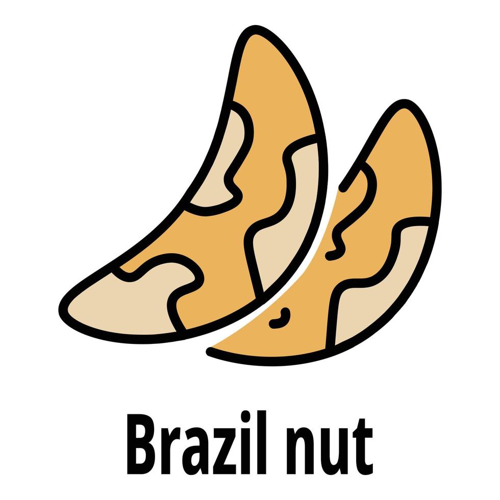 Brazilië noot icoon kleur schets vector