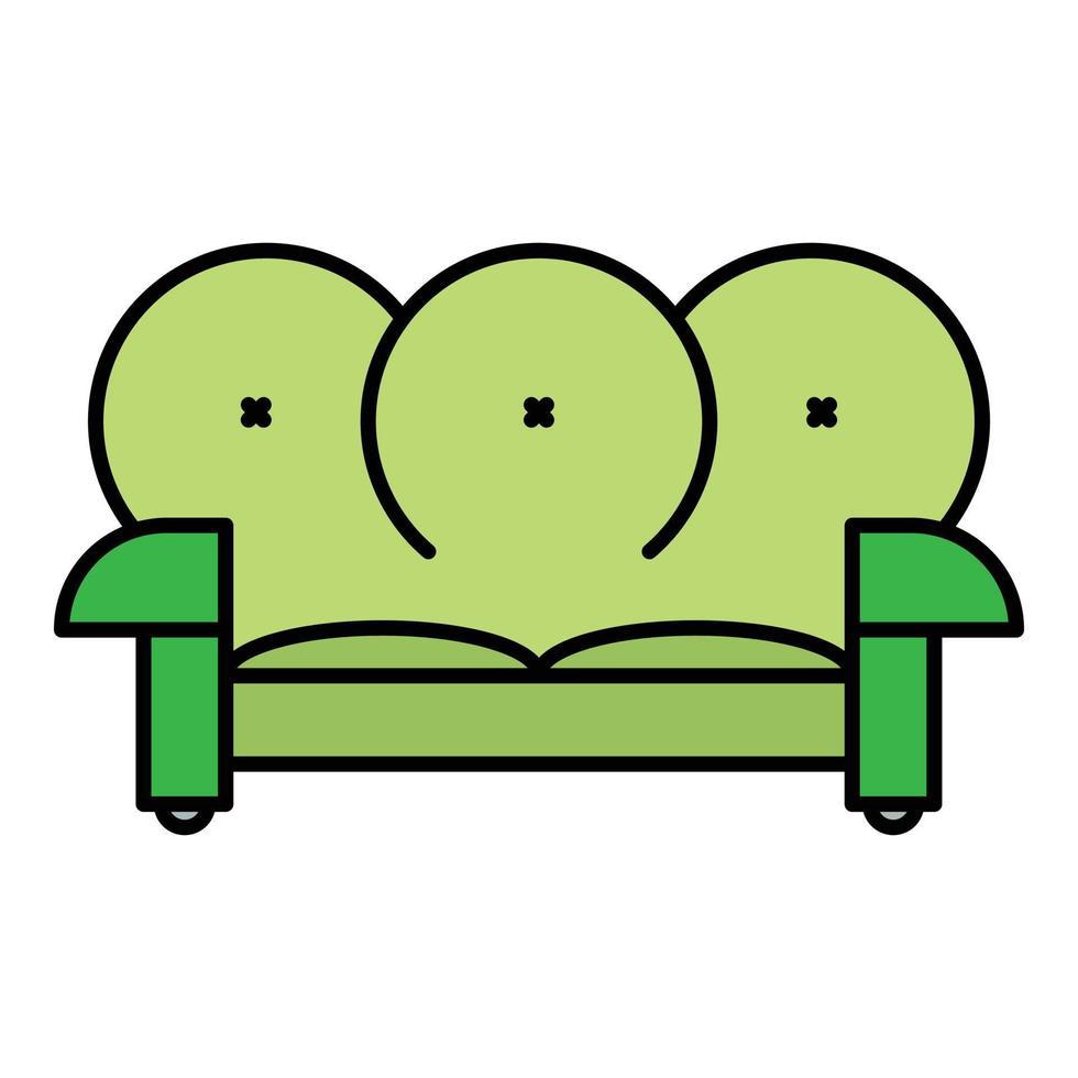 leer sofa icoon kleur schets vector