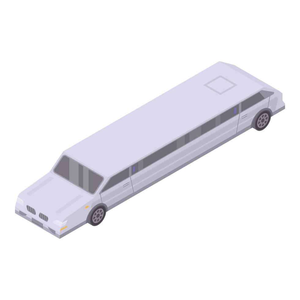 wit limousine icoon, isometrische stijl vector