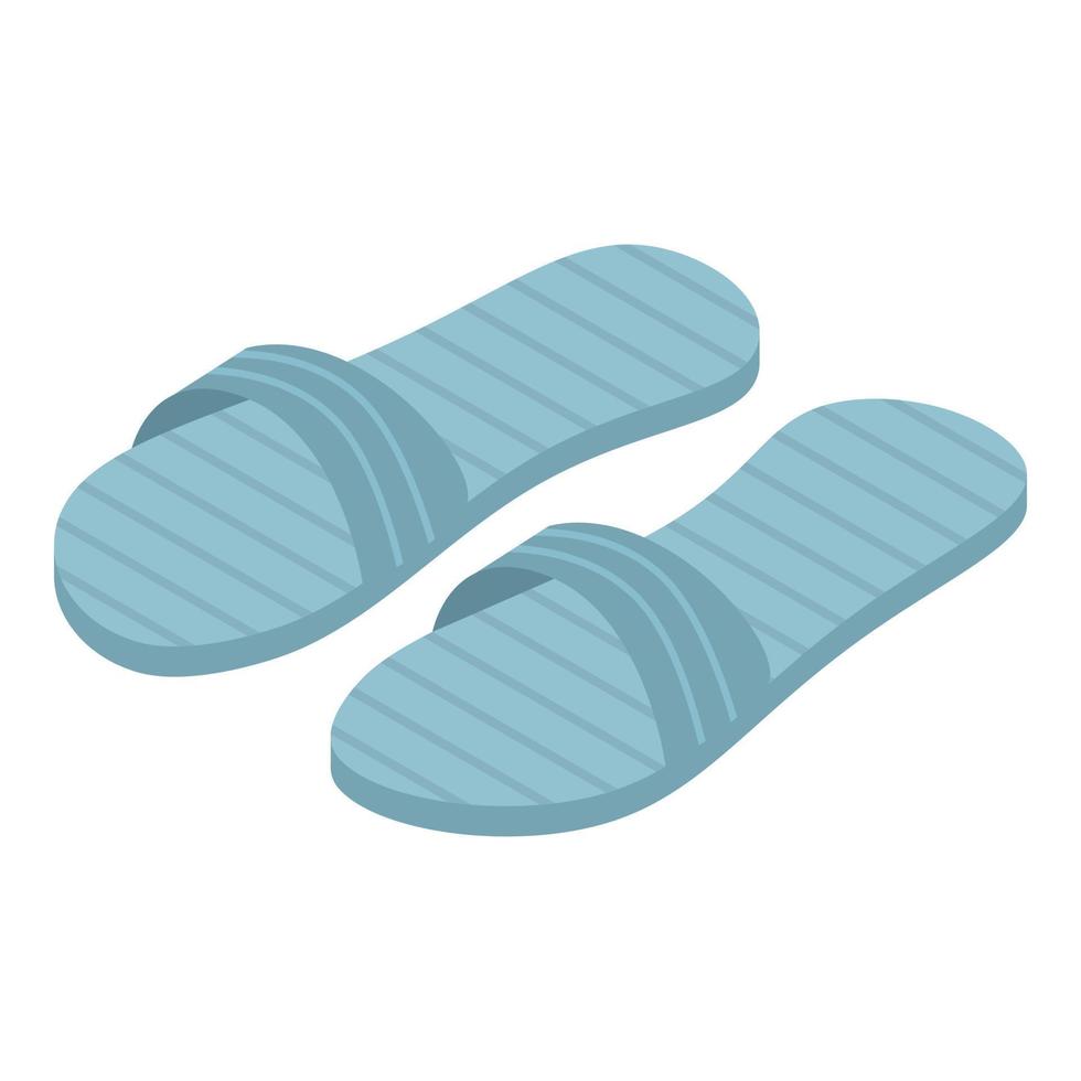 blauw slippers icoon, isometrische stijl vector