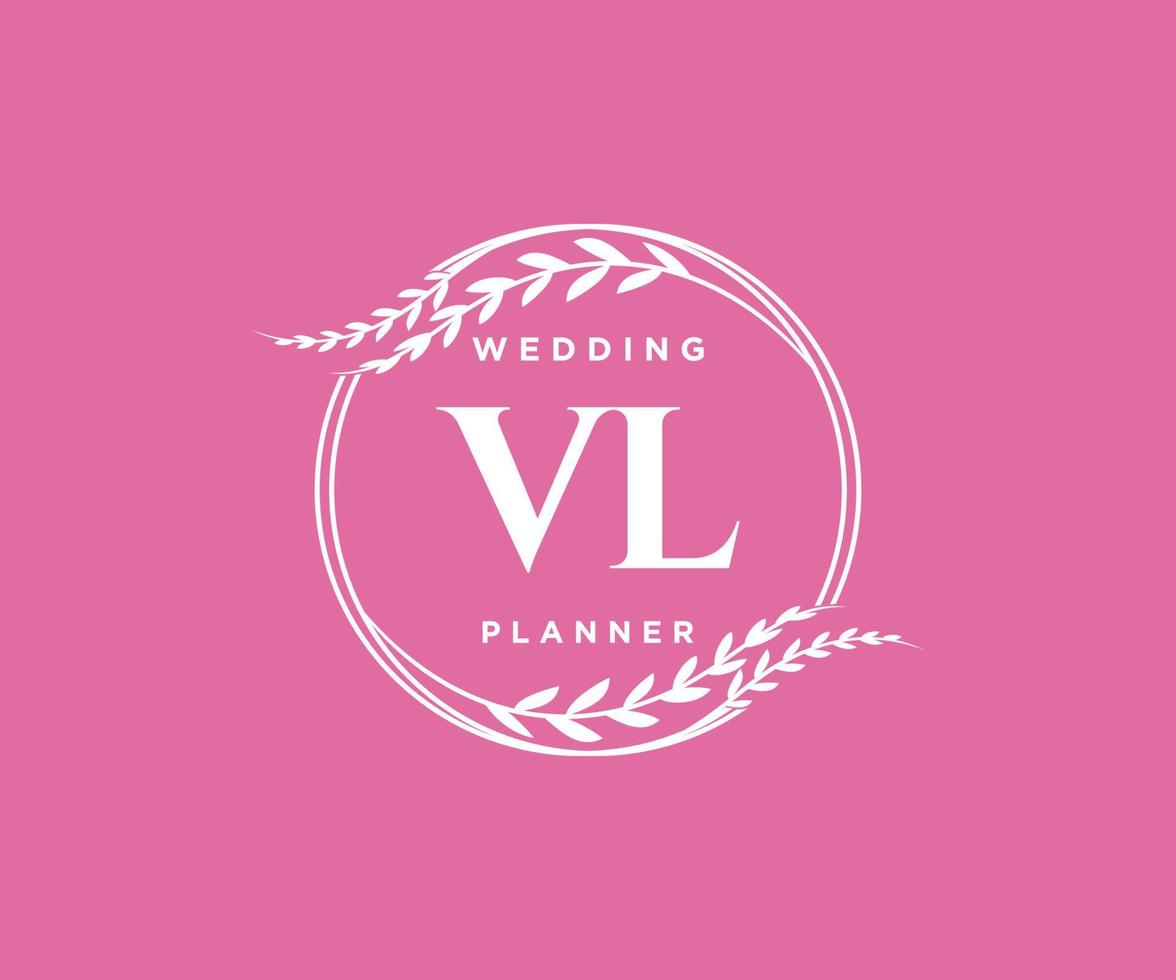 vl initialen brief bruiloft monogram logos verzameling, hand- getrokken modern minimalistisch en bloemen Sjablonen voor uitnodiging kaarten, opslaan de datum, elegant identiteit voor restaurant, boetiek, cafe in vector