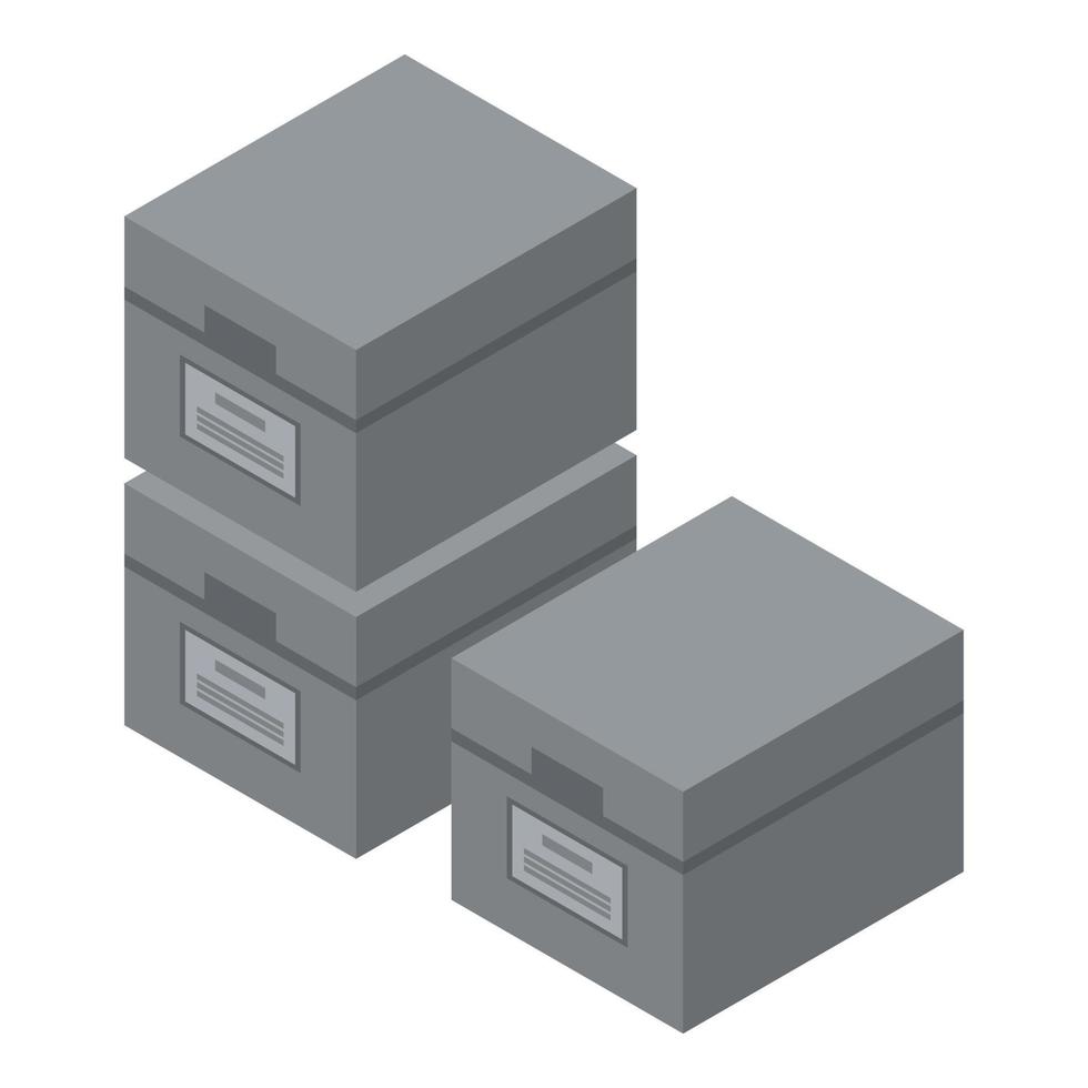 archief doos icoon, isometrische stijl vector