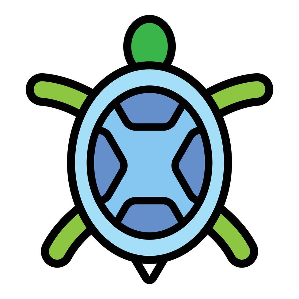 zee schildpad icoon kleur schets vector