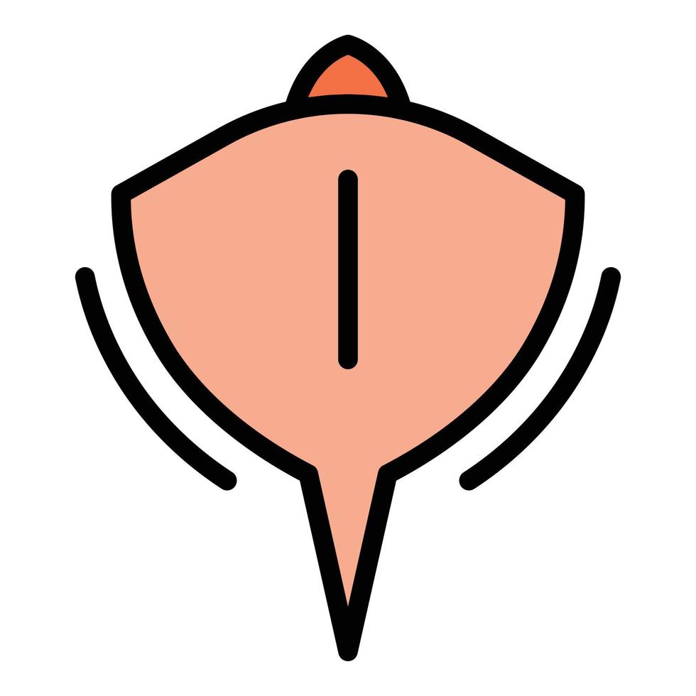 pijlstaartrog vis icoon kleur schets vector