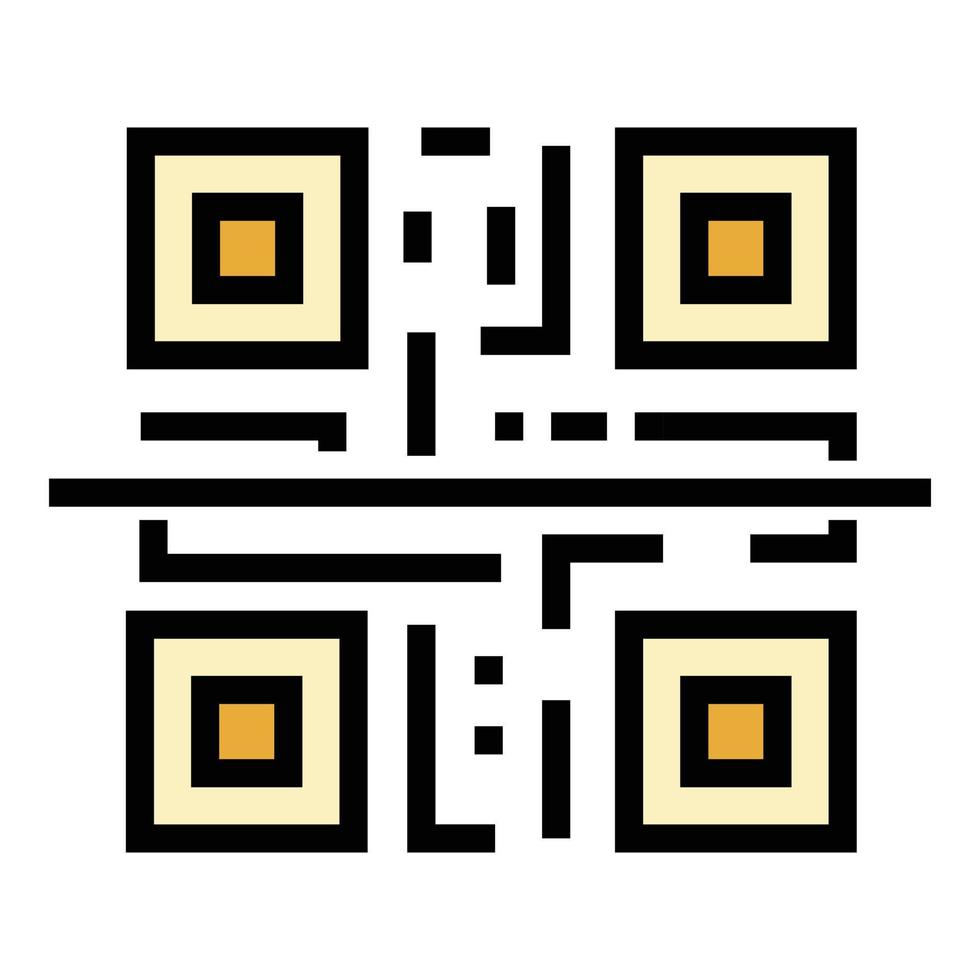 qr code scannen icoon kleur schets vector