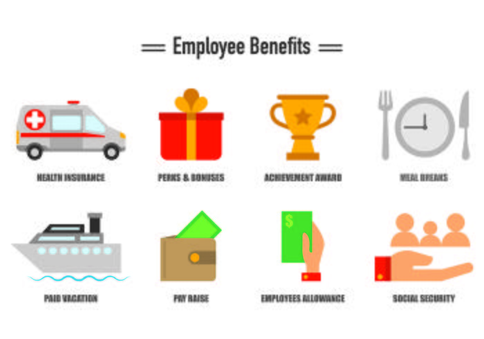 Set Icons Employee Benefits Iconen vector