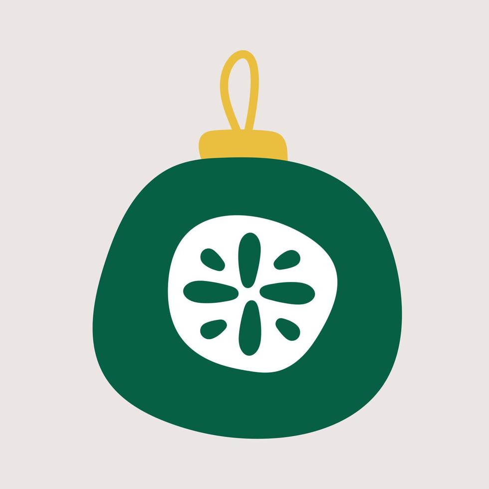 vector hand- getrokken element, Kerstmis boom decoratie, groen speelgoed. gemakkelijk modern ontwerp, Scandinavisch stijl. voor vakantie kaarten, decoraties, Sjablonen