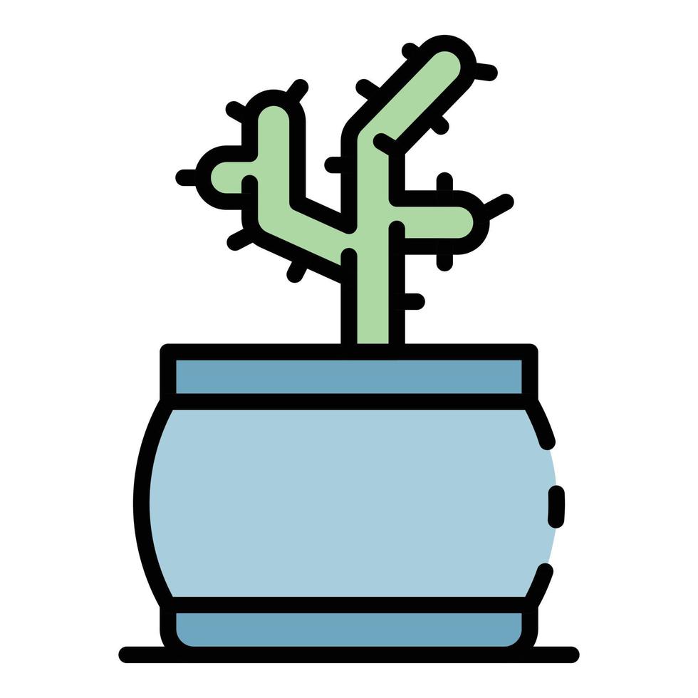 cactus pot icoon kleur schets vector