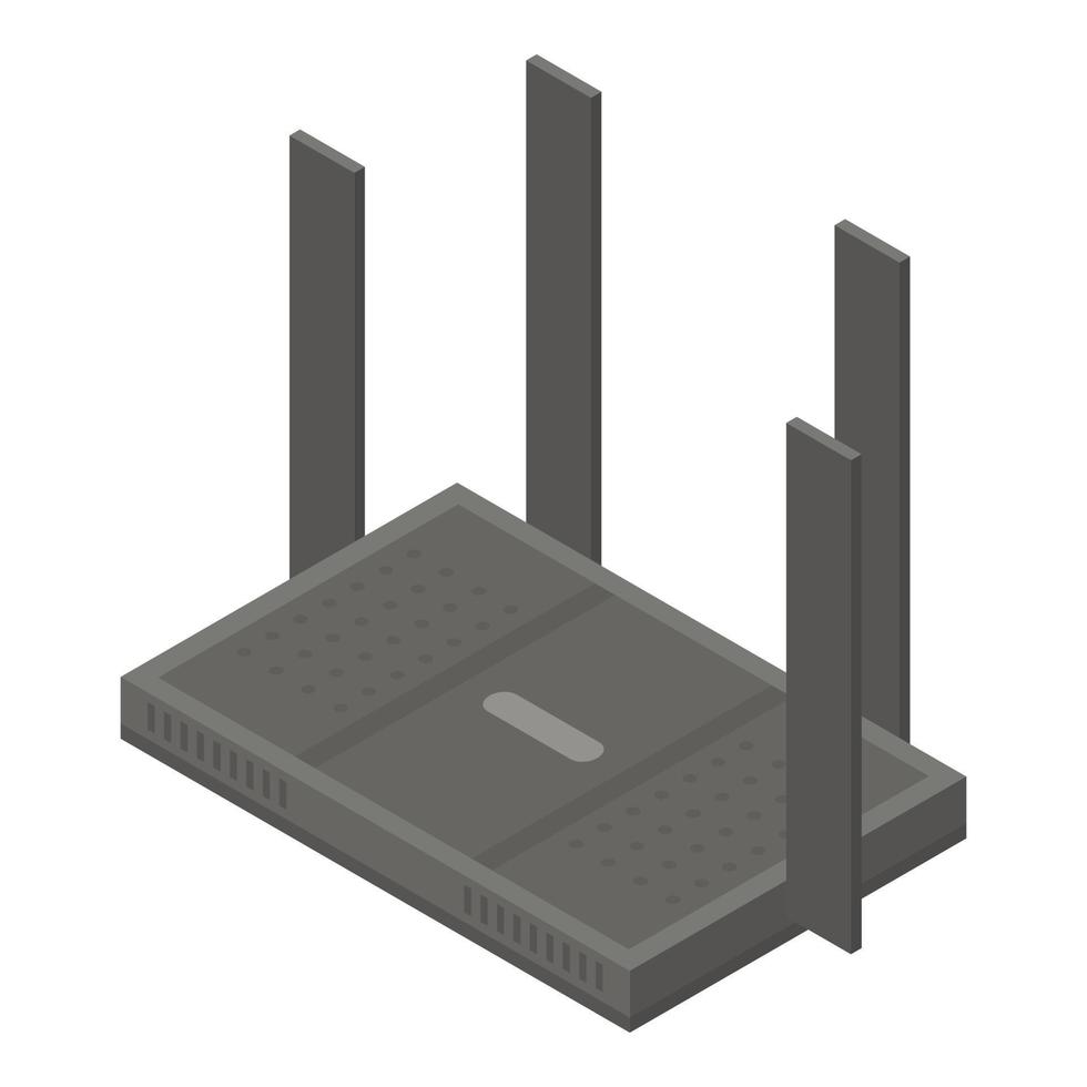 router icoon, isometrische stijl vector