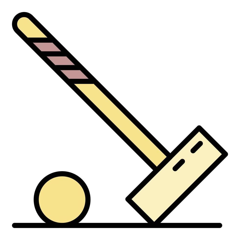 hamer croquet bal icoon kleur schets vector