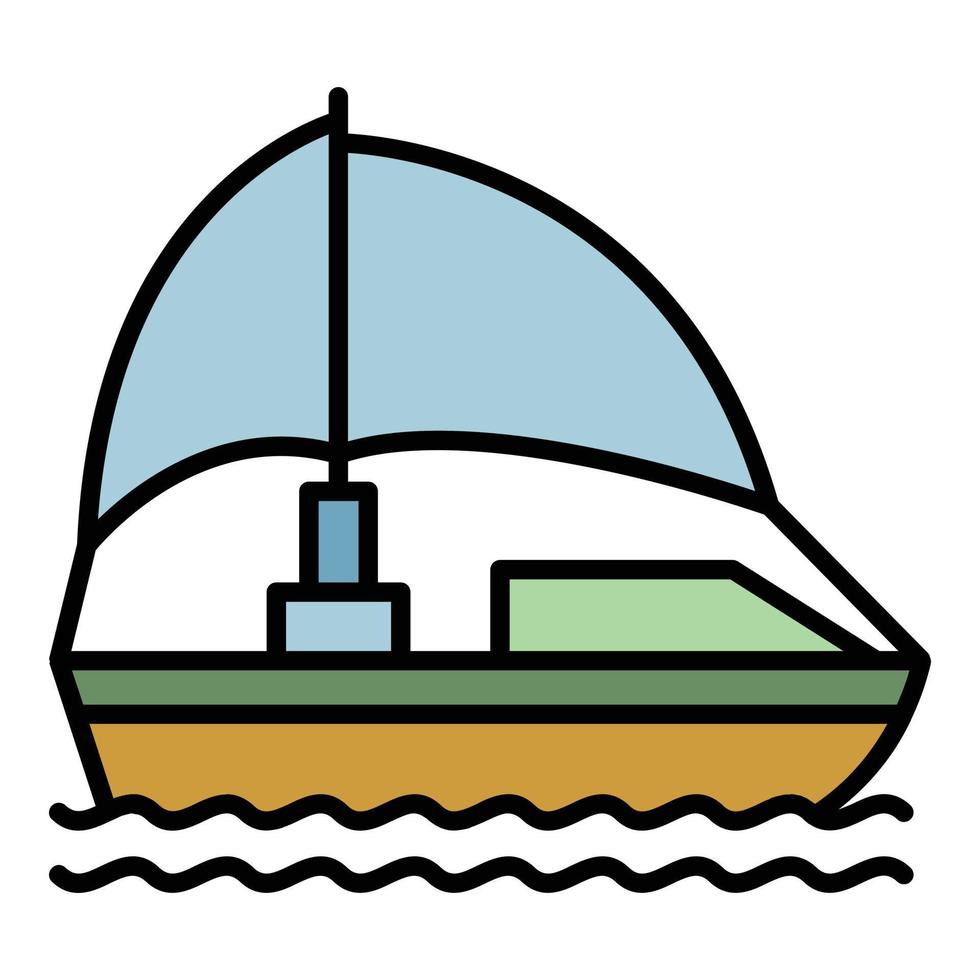 schip icoon kleur schets vector