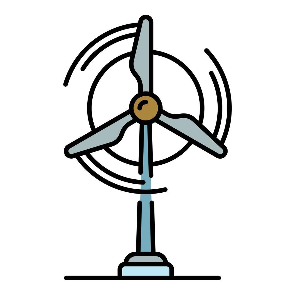 wind turbine icoon kleur schets vector