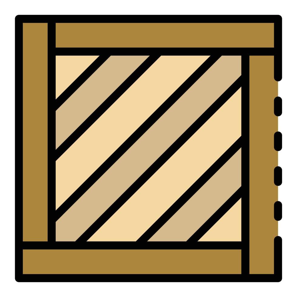 levering hout doos icoon kleur schets vector