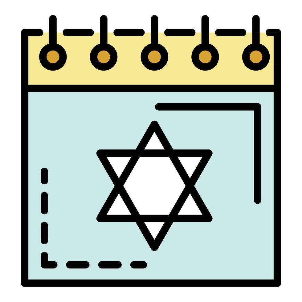 Joods kalender icoon kleur schets vector