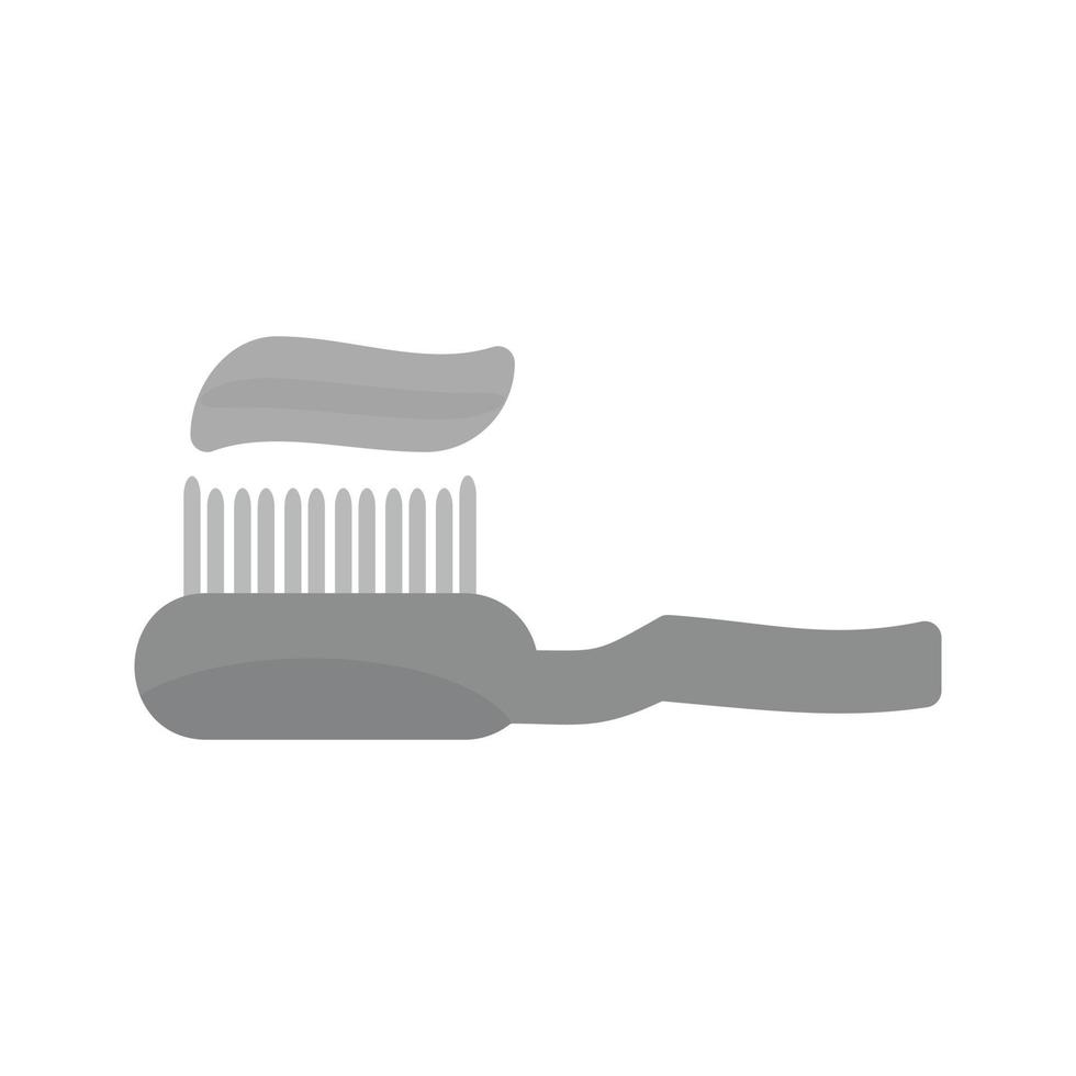 tandenborstel vlak grijswaarden icoon vector