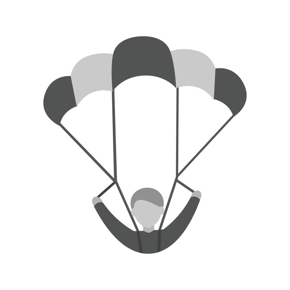 parachuter vlak grijswaarden icoon vector