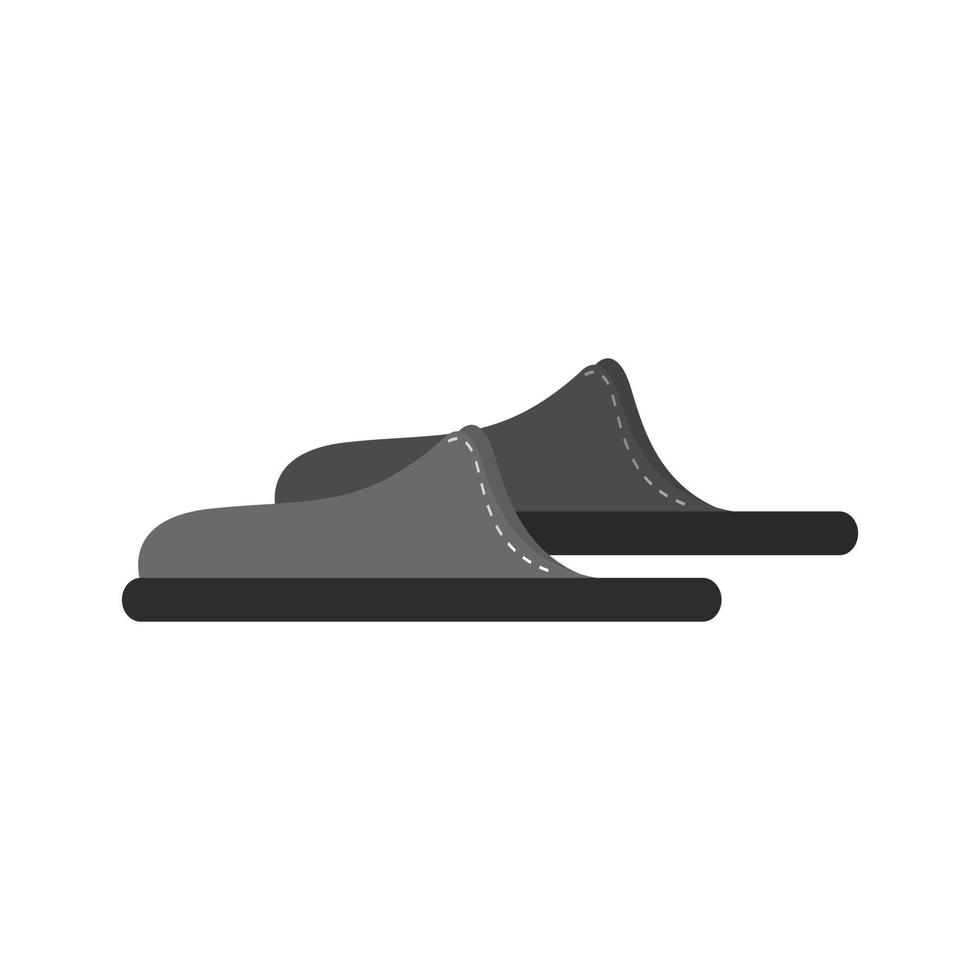 slippers vlak grijswaarden icoon vector