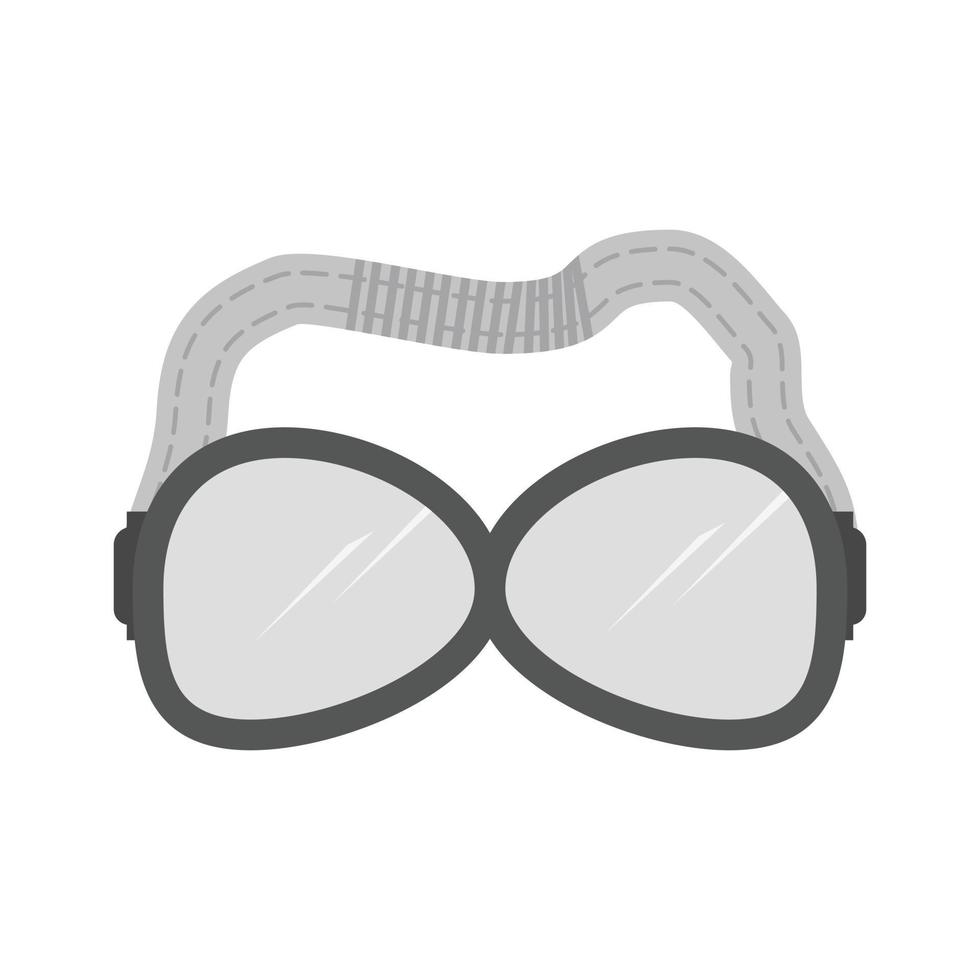 stofbril vlak grijswaarden icoon vector