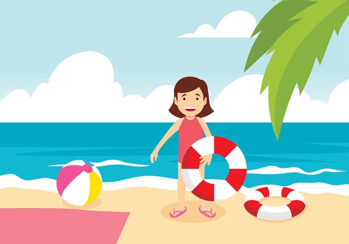 Innertube Beach Gratis Vector