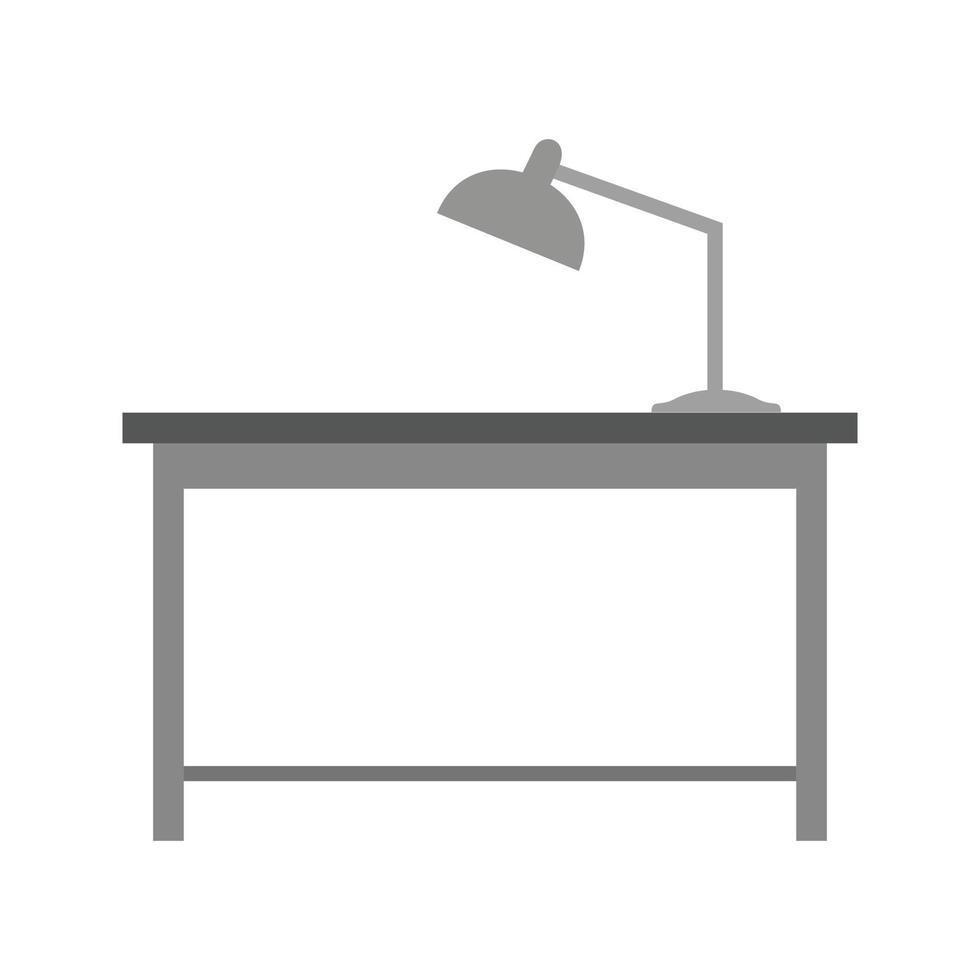 werken bureau vlak grijswaarden icoon vector