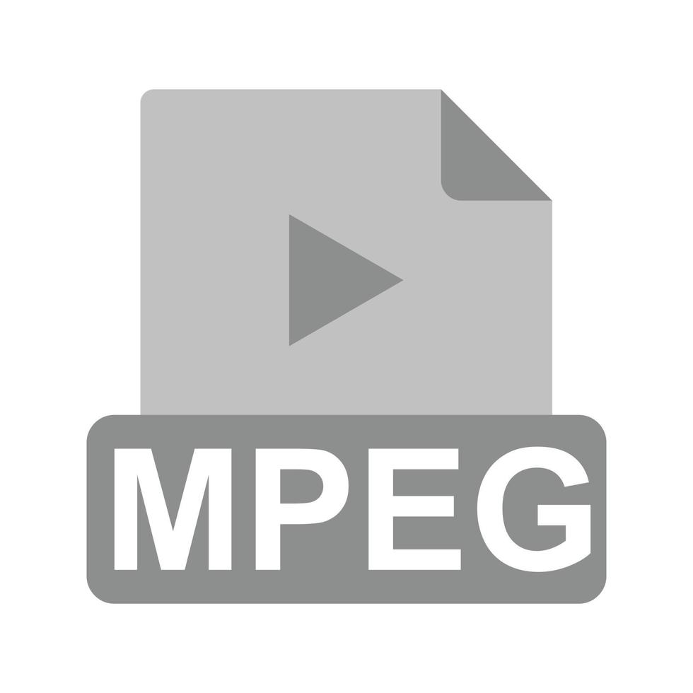 mpeg vlak grijswaarden icoon vector