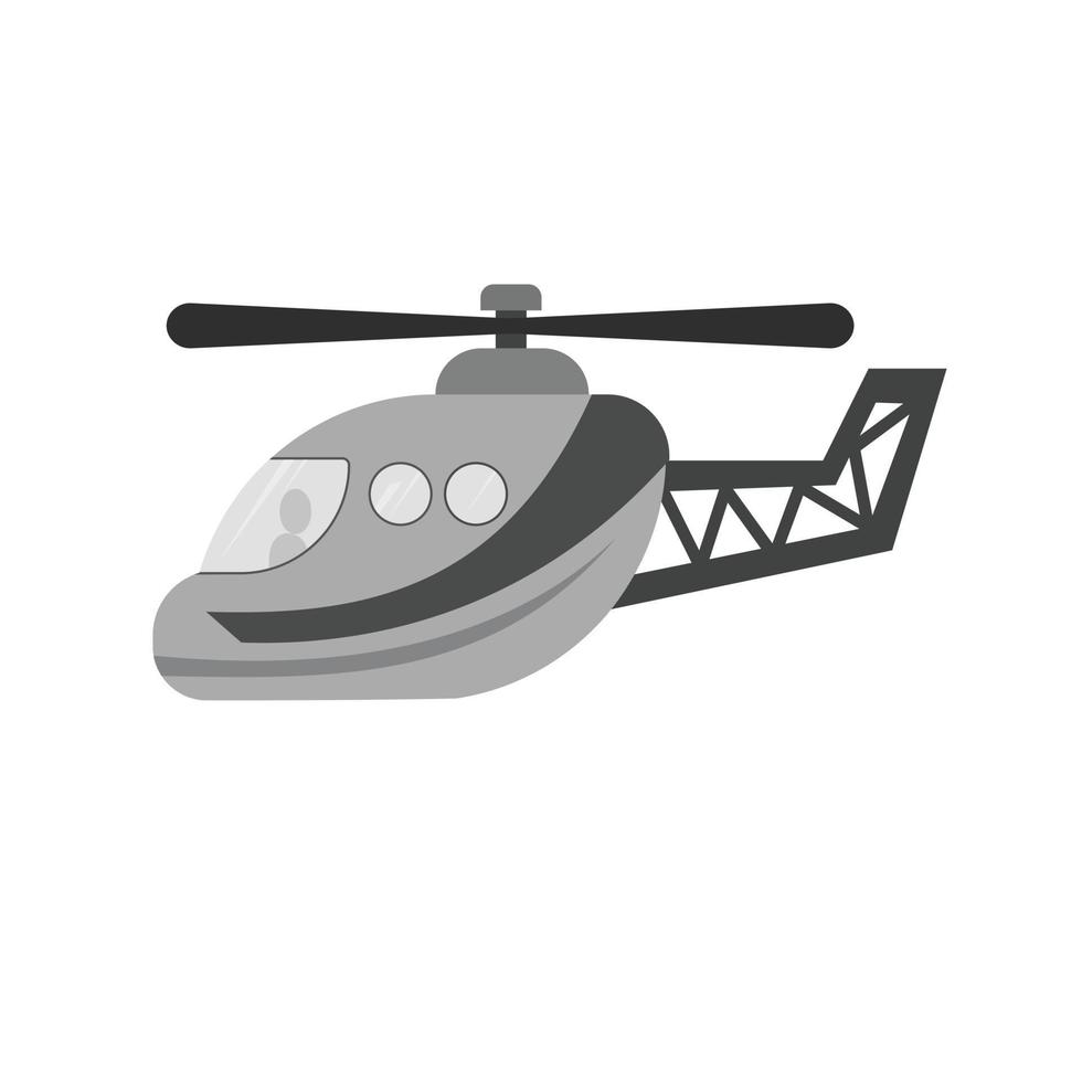 helikopter vlak grijswaarden icoon vector