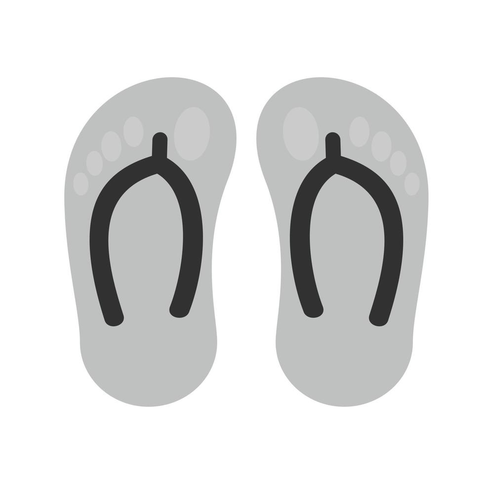 slippers vlak grijswaarden icoon vector
