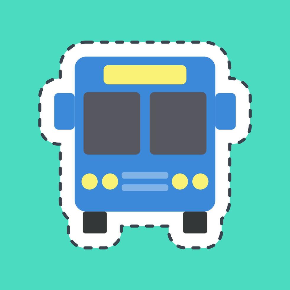 sticker lijn besnoeiing bus. vervoer elementen. mooi zo voor afdrukken, affiches, logo, teken, advertentie, enz. vector