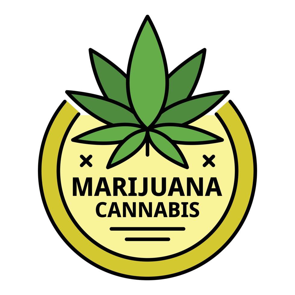 marihuana symbool logo, schets stijl vector