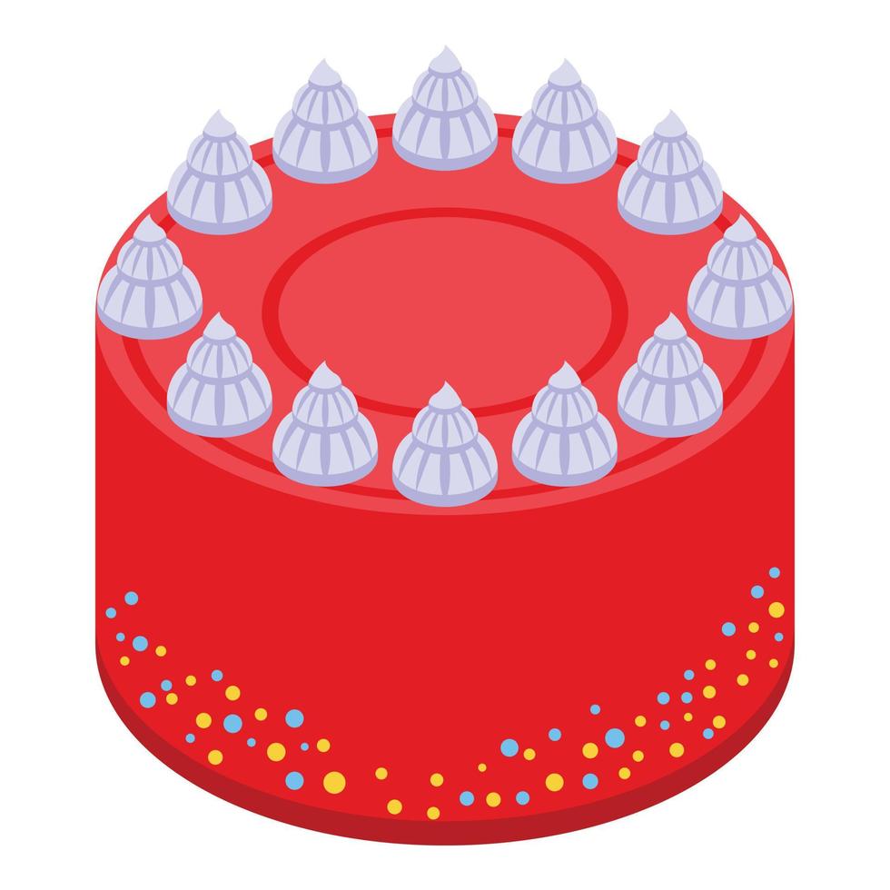 snoep taart icoon, isometrische stijl vector