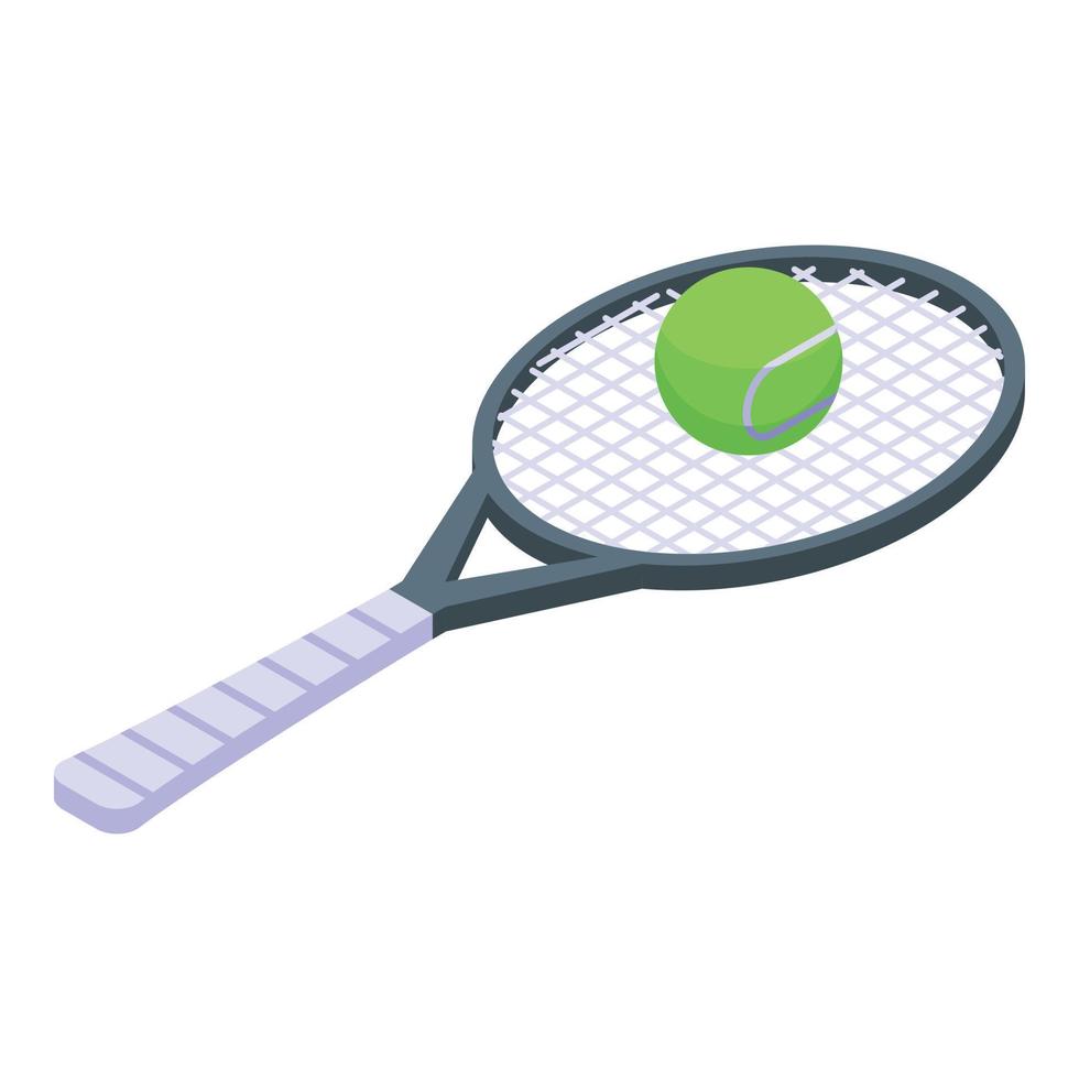 gezond levensstijl tennis icoon, isometrische stijl vector