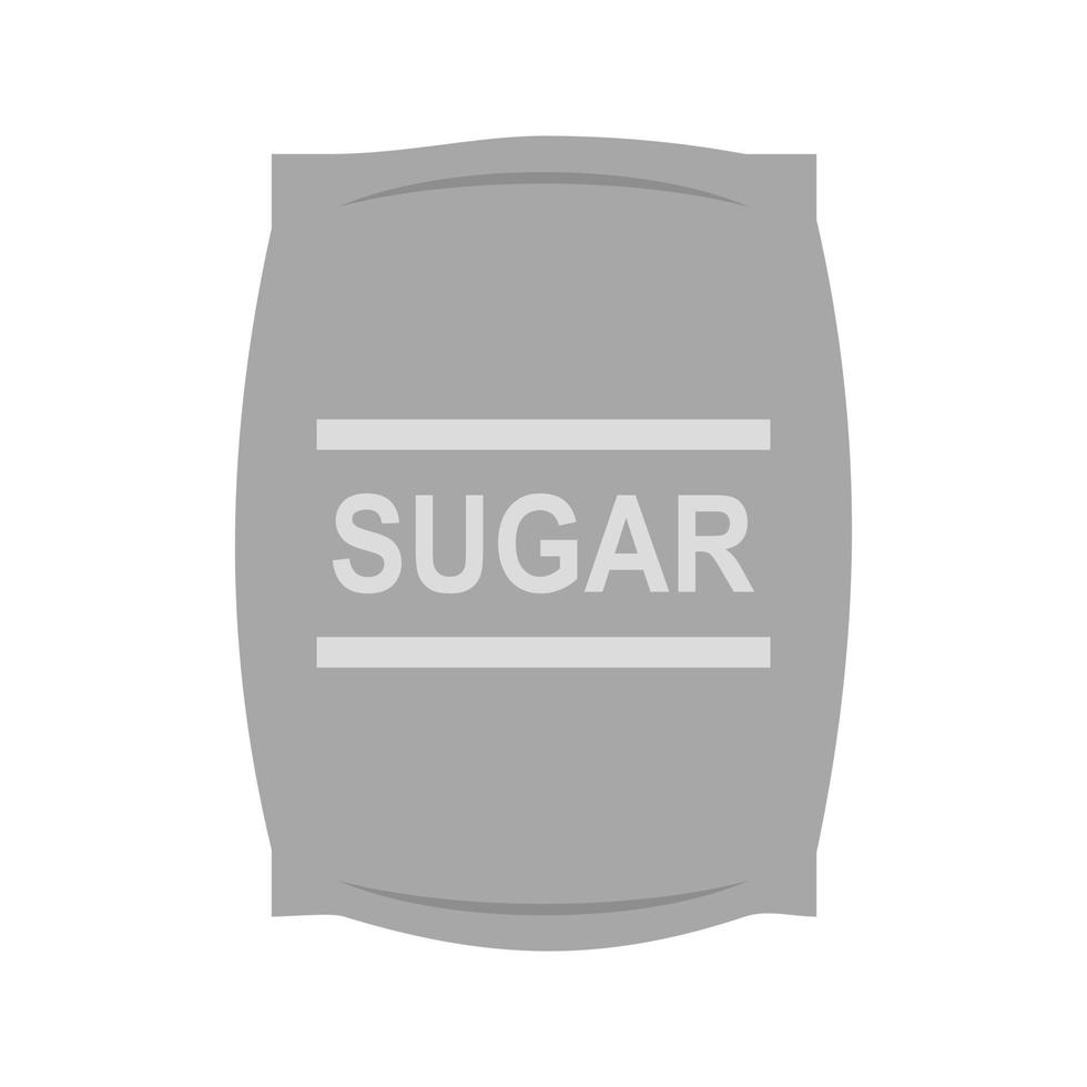 suiker zak vlak grijswaarden icoon vector