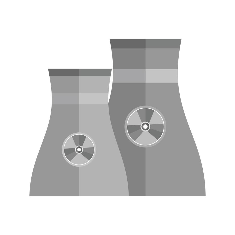 nucleair fabriek vlak grijswaarden icoon vector