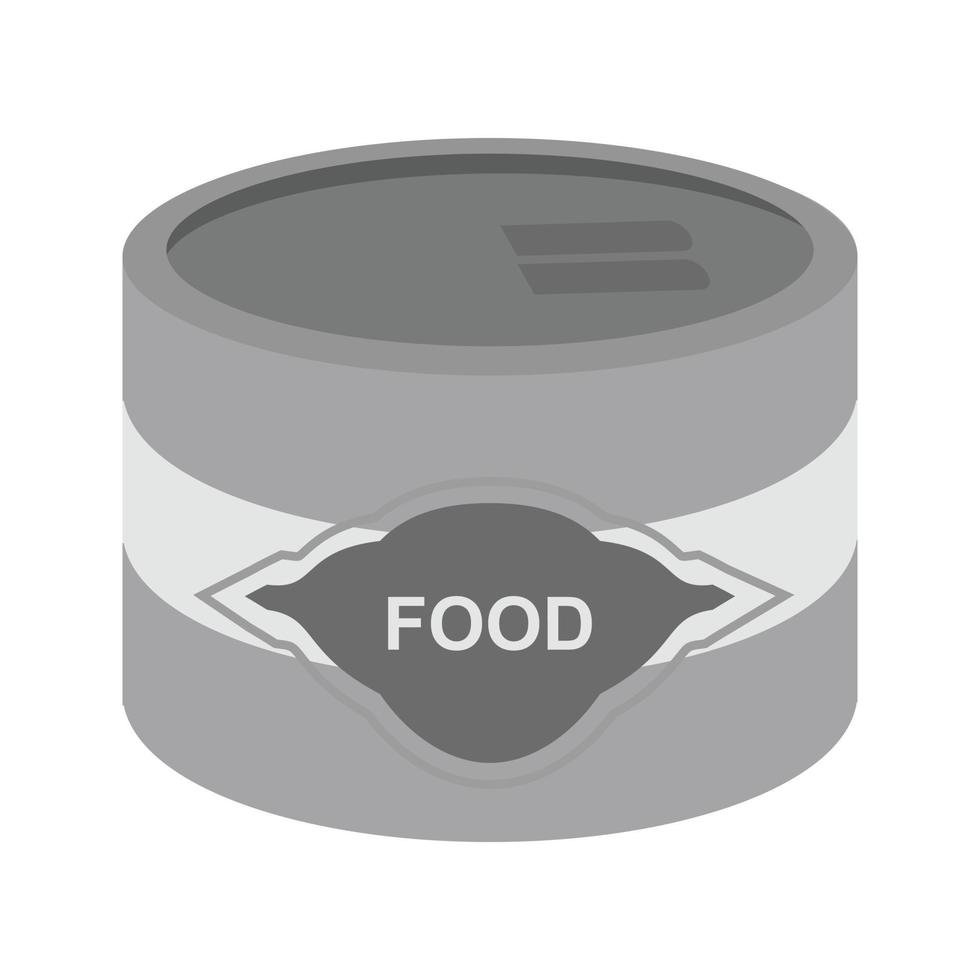 ingeblikt voedsel vlak grijswaarden icoon vector