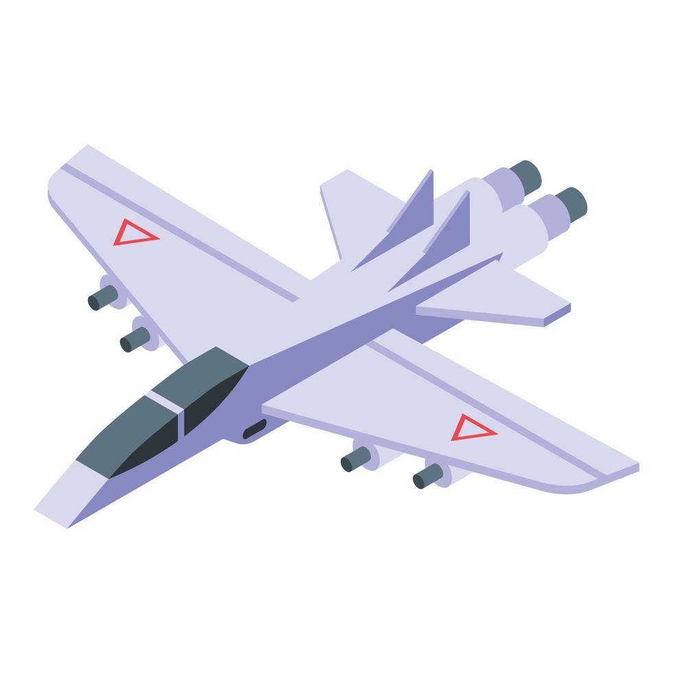 vliegtuig vervoerder leger vechter icoon, isometrische stijl vector