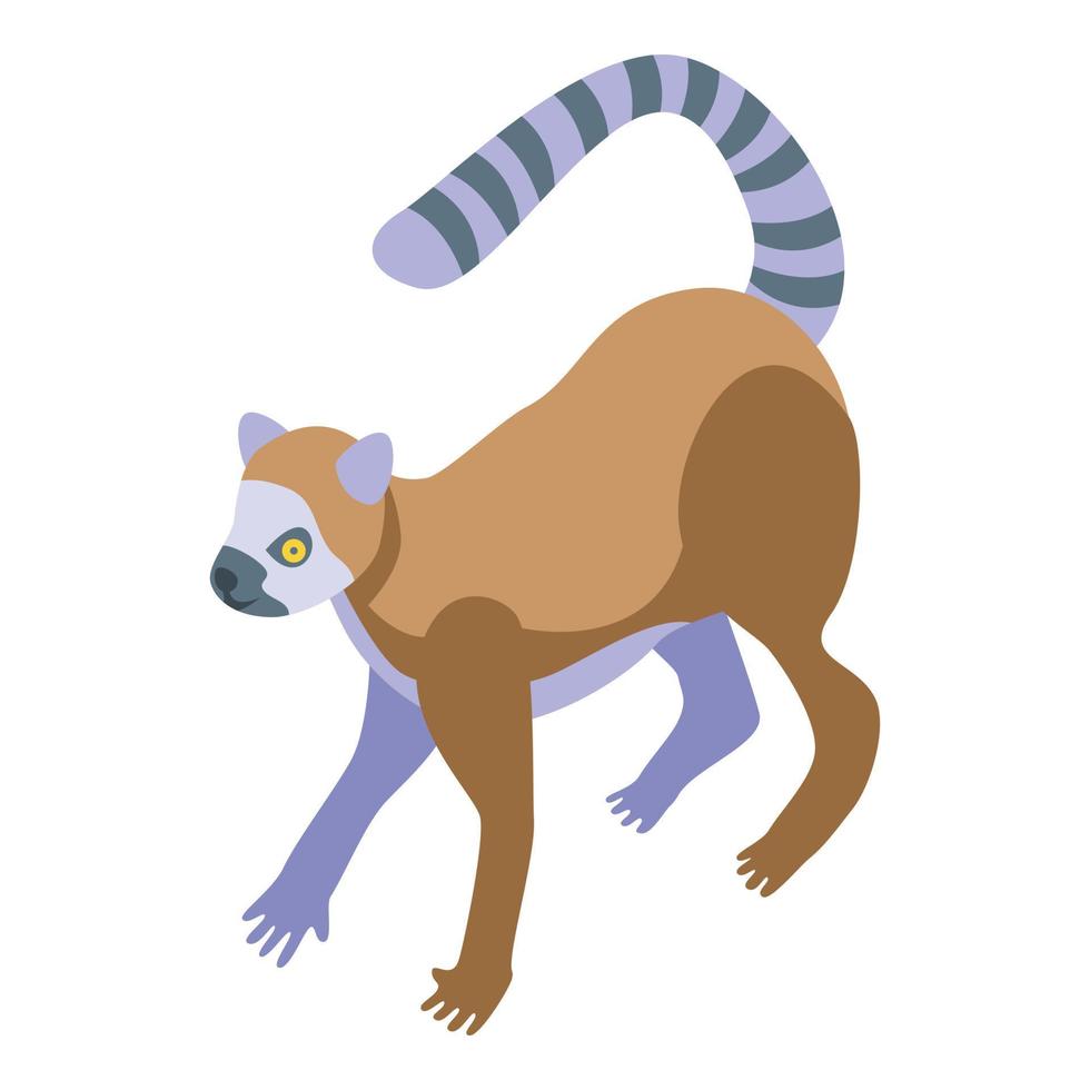 natuur lemur icoon, isometrische stijl vector