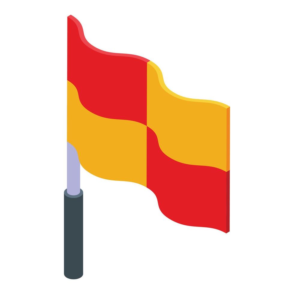 voetbal vlag icoon, isometrische stijl vector