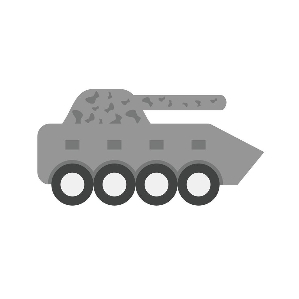 infanterie tank vlak grijswaarden icoon vector