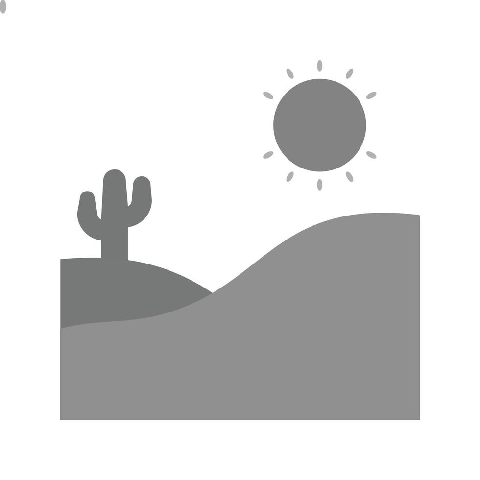 woestijn vlak grijswaarden icoon vector