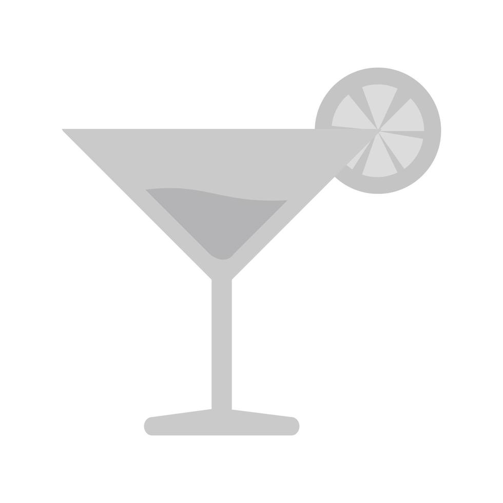 cocktail drinken vlak grijswaarden icoon vector