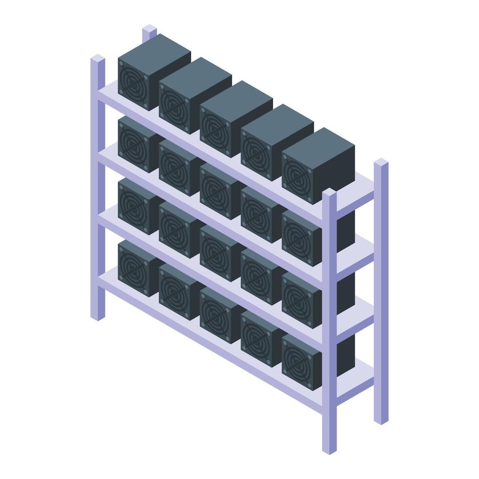 blockchain icoon, isometrische stijl vector