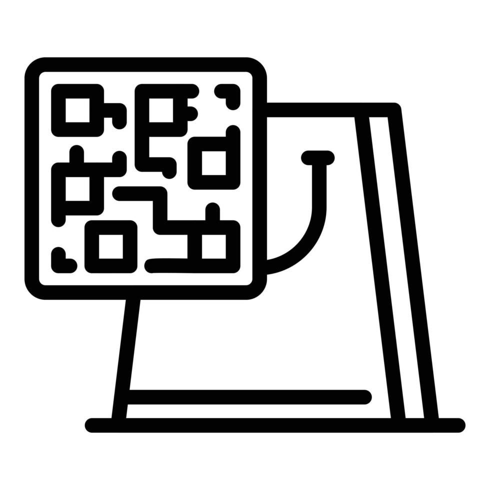 winkel qr code icoon, schets stijl vector