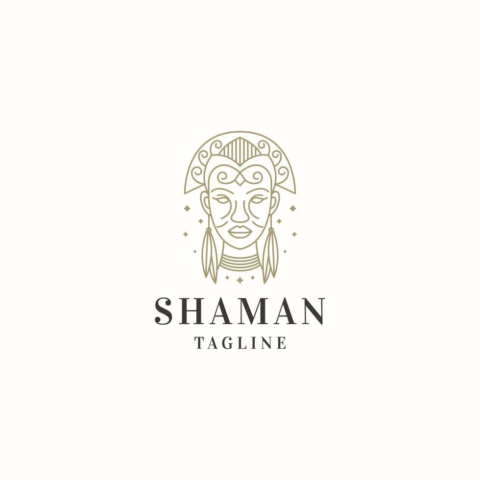 sjamaan Dames mensen logo icoon ontwerp sjabloon vlak vector