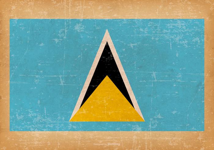 Grunge Vlag van Saint Lucia vector