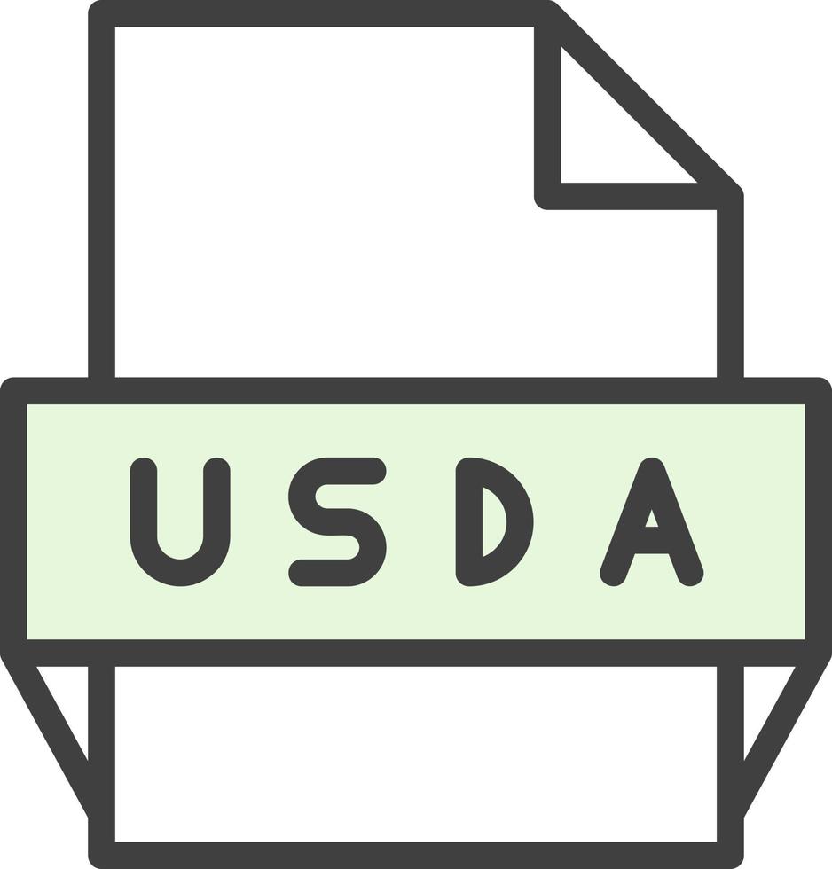 usda het dossier formaat icoon vector